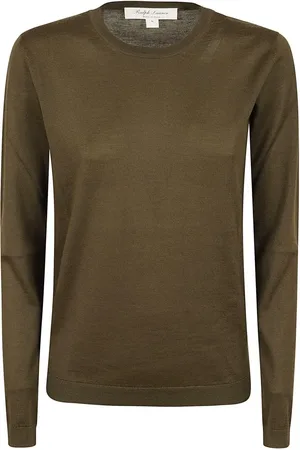 Ralph Lauren Military Green Cashmere Crew Neck Pullover - Größe L