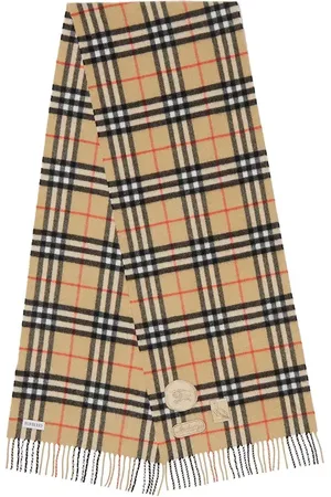 Burberry Tücher & Schals - Badge Checked Fringed Scarf - Gr. unisize - in - für Damen