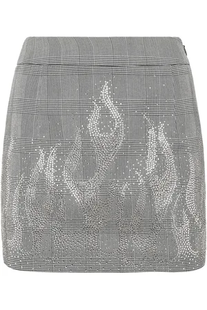 Philipp Plein Minirock Flame Mit Schmucksteinen - Größe XXL