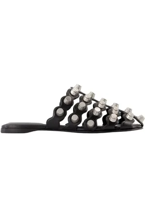 Alexander Wang Slipper & Pantoletten - Rexa Cage Slide Flat Shoes - Leather - Black - Gr. 35 (EU) - in - für Damen