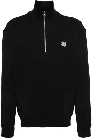 Maison Kitsuné Fox head patch comfort half zip sweatshirt divers - Größe L
