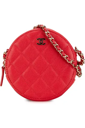CHANEL Clutches - 2019 Quilted Caviar Round Clutch With Chain - Gr. unisize - in - für Damen