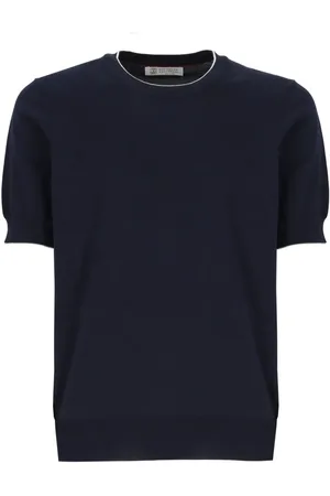 Brunello Cucinelli Relaxed-Fit Dark Blue Cotton Sweater - Größe 48
