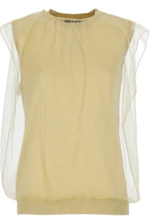 Fabiana Filippi Ochre Yellow Cashmere And Silk Sleeveless Sweater - Größe 42
