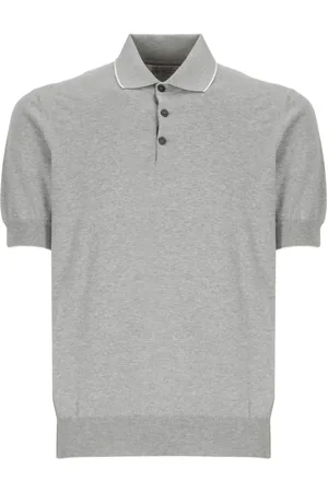 Brunello Cucinelli Grey Cotton Polo Shirt - Größe 48