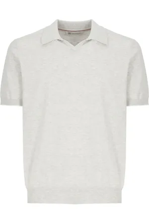 Brunello Cucinelli Refined Grey Cotton Polo Shirt - Größe 48
