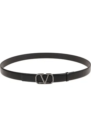 VALENTINO Gürtel - Calfskin Belt With Ruthenium Vlogo Signature Buckl - Gr. 100 - in - für Damen