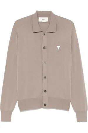 Ami Taupe Merino Knitwear Cardigan - Größe L