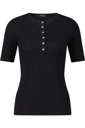 ANINE BING T-Shirt Alessia mit Knopfleiste - Größe L