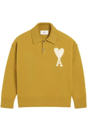 Ami Unisex Yellow Polo Shirt With Classic Collar - Größe XL