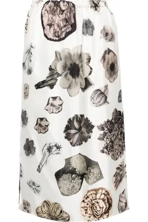 Marni Floral Grey Skirt White - Größe 42
