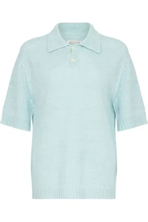 Maison Margiela Azur Knitted Polo Shirt - Größe M