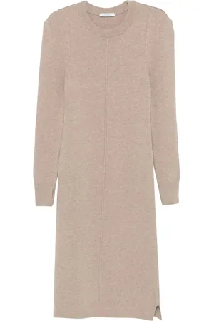 LEMAIRE Crew Neck Midi Dress Latte Coffee - Größe S