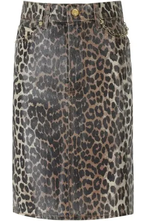 Ganni Denim Animalier Skirt - Größe M
