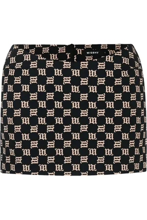 MISBHV Monogram Lycra Mini Skirt Black/beige - Größe M