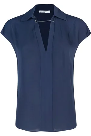 Patrizia Pepe Kurzarm-Bluse mit Kettendetail - Größe 40