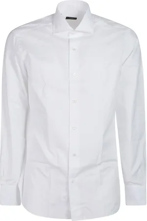 BARBA Long Sleeve Neck Shirt White - Größe 40