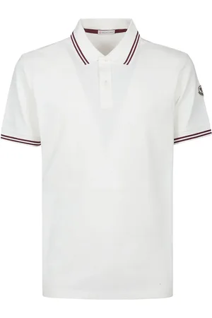 Moncler Short Sleeve Polo Shirt White - Größe L