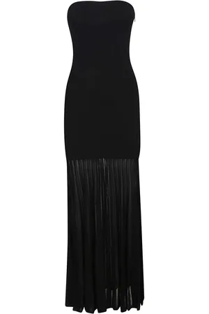 Michael Kors Tube Top Sheer Maxi Dress Black - Größe L