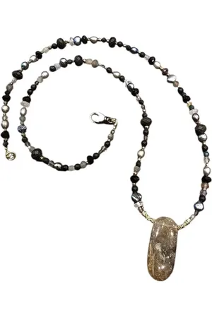 CATHERINE MICHIELS Halskette - Collier Reverie Noire Agates perles Or 1 Quartz TF - Gr. unisize - in Mehrfarbig - für Damen