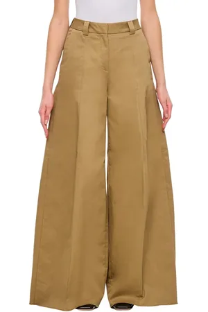 Thelatest Brown High-Waisted Wide Trousers With Gusset Pocke - Größe 42