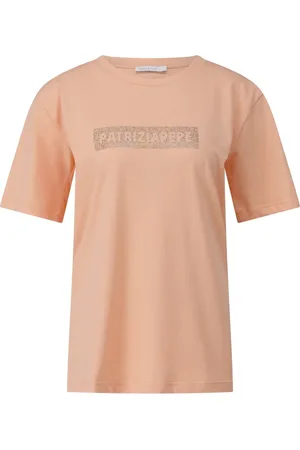 Patrizia Pepe T-Shirt mit Strassstein-Logo - Größe 34