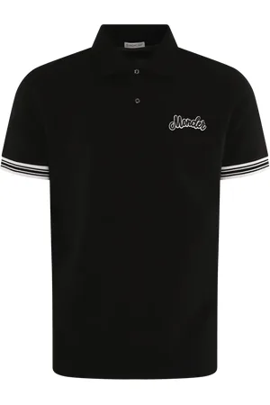 Moncler Heren Varsity Logo Polo Zwart - Größe L