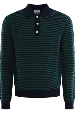 Casablanca Heren Mini Wave Polo Groen - Größe L