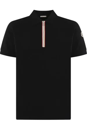 Moncler Heren Tricolour Trim Polo Zwart - Größe M