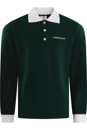 Casablanca Green Polo Shirt With Contrasting Collar - Größe L