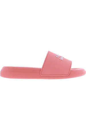 Alexander McQueen Slipper & Pantoletten - Dames Sandal Leath.S.Rubb. Slider Lo - Gr. 36 (EU) - in Gold - für Damen