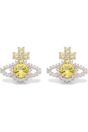 Vivienne Westwood Ohrringe - Valentina Orb Earrings Platinum/ - Gr. unisize - in Gelb - für Damen