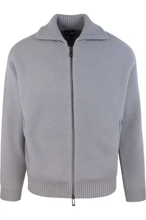 Emporio Armani Grey Zipped Cardigan - Größe L