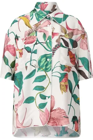 Lavi Oversized Satinbluse Mida mit Muster - Größe S