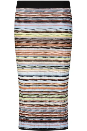 Missoni Gerippter Midirock mit Streifen - Größe 36