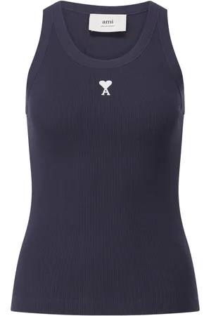 Ami Geripptes Top mit Logo-Stick - Größe XL
