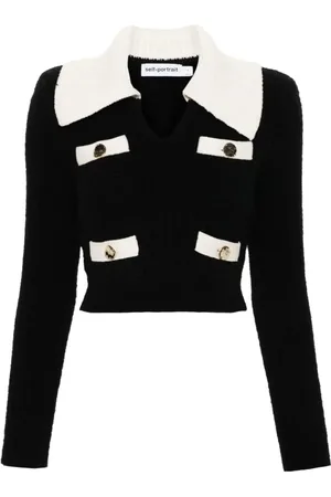 Self-Portrait Cropped Sweater - Größe L