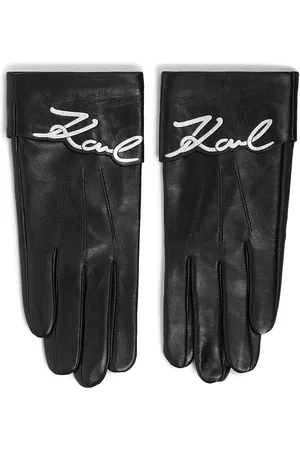 Karl Lagerfeld Handschuhe - K/SIGNATURE LEDERHANDSCHUHE - Gr. S - in - für Damen