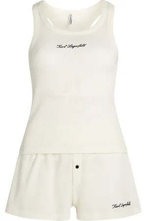 Karl Lagerfeld HOTEL KARL PYJAMA-SET MIT WAFFELSTRUKTUR - Größe L
