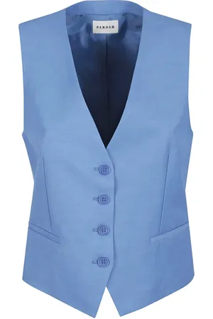 P.A.R.O.S.H. Cerulean Blue Tailored Vest - Größe M