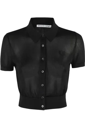 Alexander Wang Ss Polo Cardigan With Embroidered Logo - Größe S