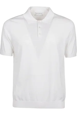 BALLANTYNE Plain Short Sleeve Polo Shirt White - Größe 48