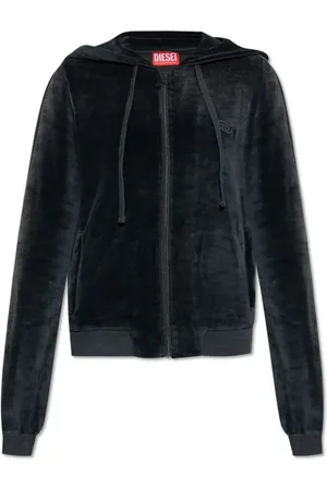 Diesel Soft Velvet Zip-Up Hoodie With Drawstring Hood - Größe M