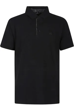 Etro Roma Short Sleeve Printed Details Polo Shirt Black - Größe L