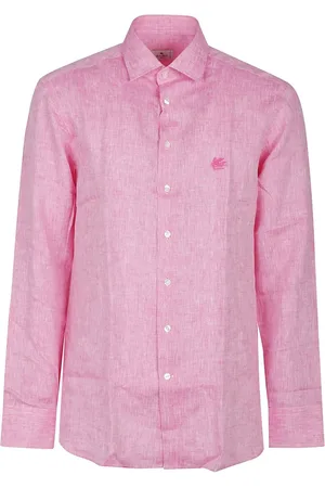 Etro Roma Long Sleeve Logo Shirt Pink & Purple - Größe 39