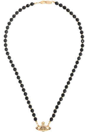 Vivienne Westwood Halskette - Messaline Choker Gold/ Agate - Gr. unisize - in Schwarz - für Damen