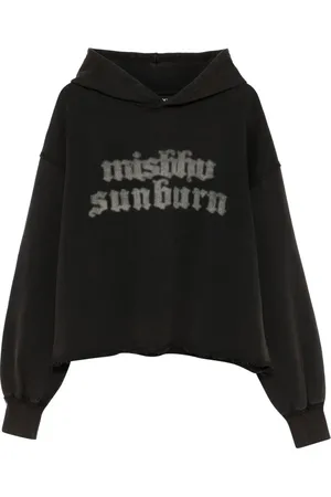 MISBHV Sunburn Cropped Hoodie Washed Black - Größe L
