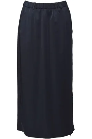 Aspesi Midi Skirt In Blue Satin - Größe 40