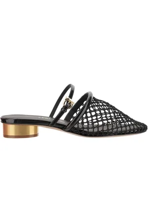Salvatore Ferragamo Slipper & Pantoletten - Mesh And Leather Mules - Gr. 10 - in - für Damen