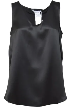 Max Mara Filly Top In Black Silk Satin - Größe 40
